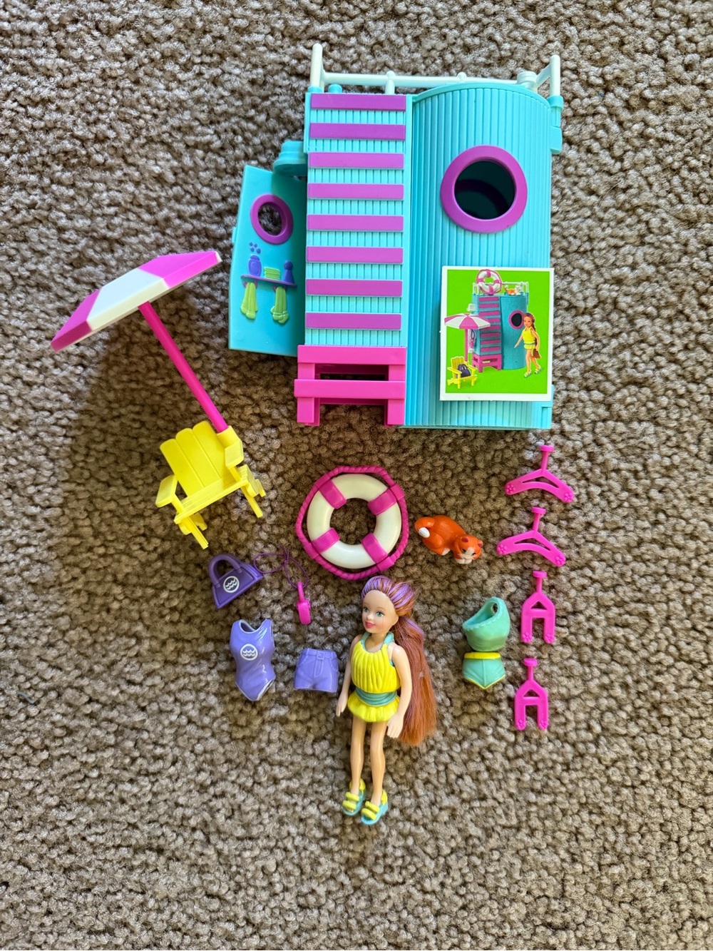 Vintage Polly Pocket - Lifeguard Tower with Lea - COMPLETE SET!